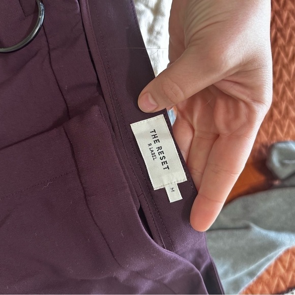 The reset r label women’s burgundy tapered work dress trousers size M medium - Picture 2 of 3